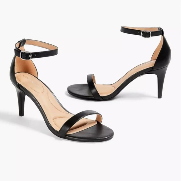 Lane Bryant 9W Black Ankle Strap Heels Sandals Size 9 Wide Width - Picture 1 of 16